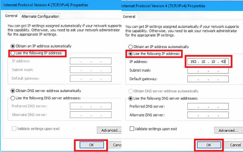 đổi địa chỉ ip máy tính