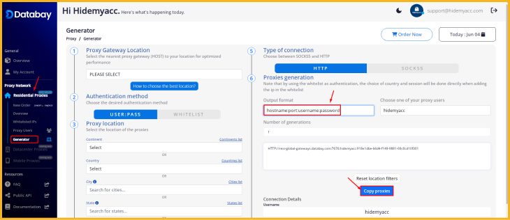 Thiết lập proxy