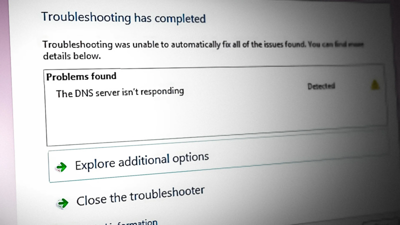 dns server not responding