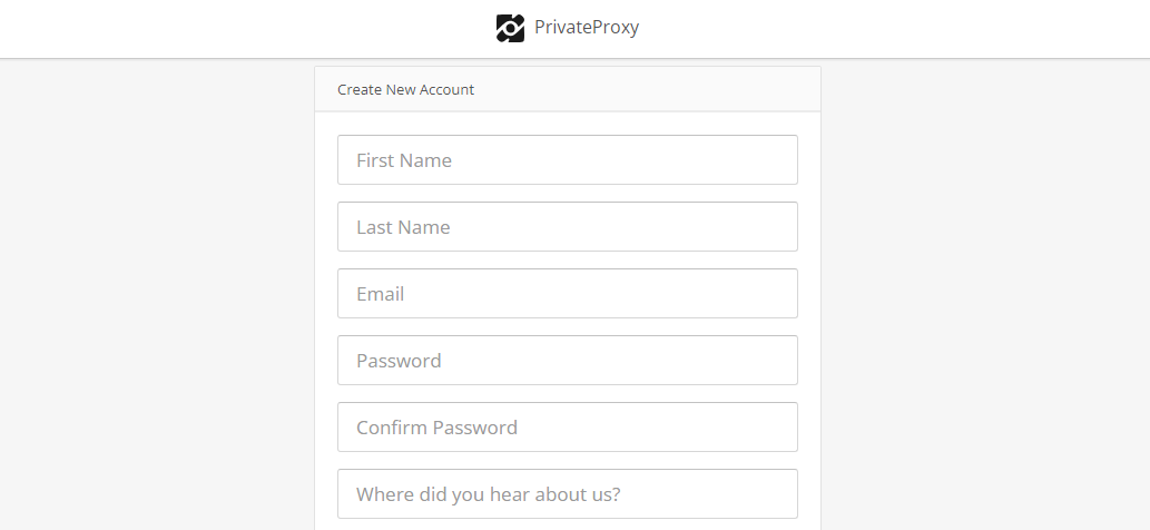 Đăng ký tài khoản PrivateProxy