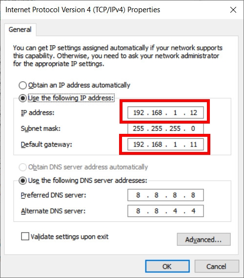 kết nối 2 máy tính qua địa chỉ IP