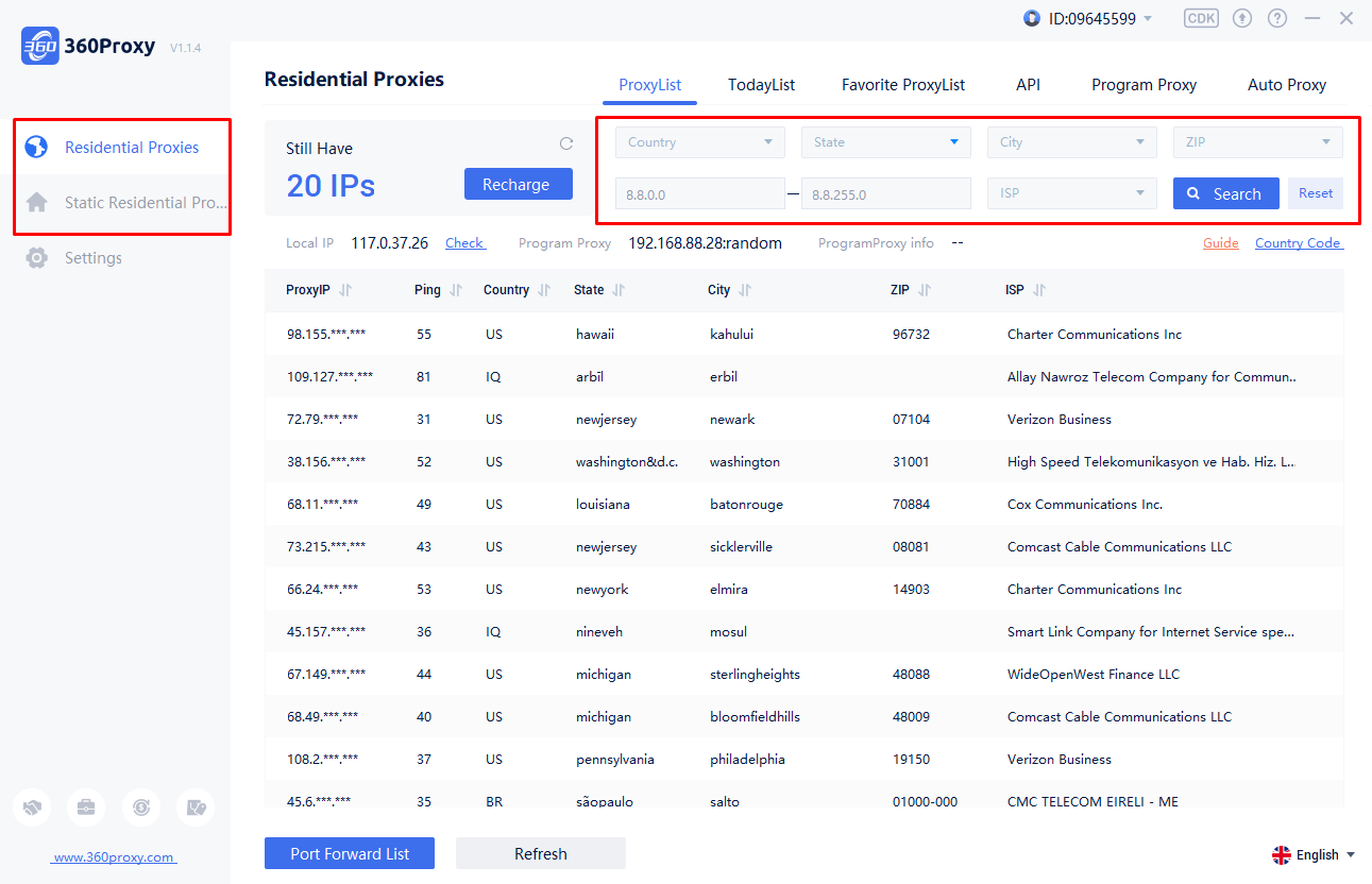 360proxy Dashboard