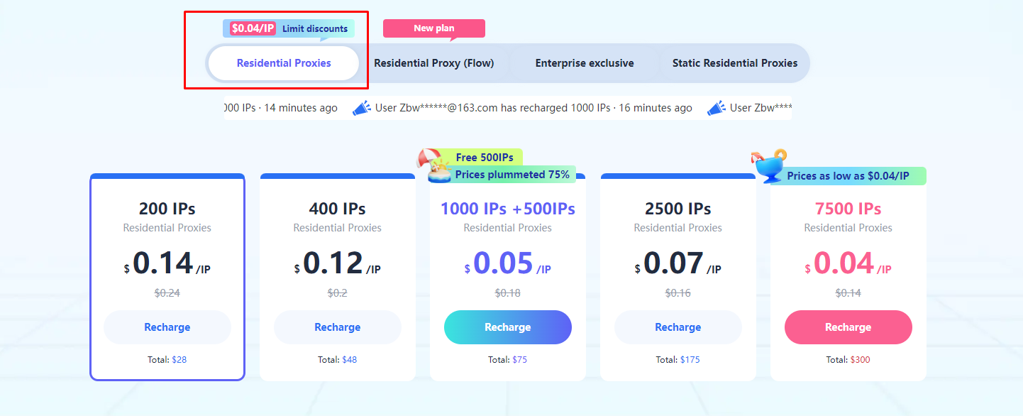 360Proxy 的住宅代理计划