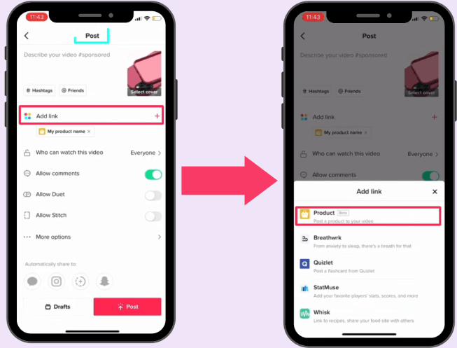 Cómo enlazar un producto en TikTok