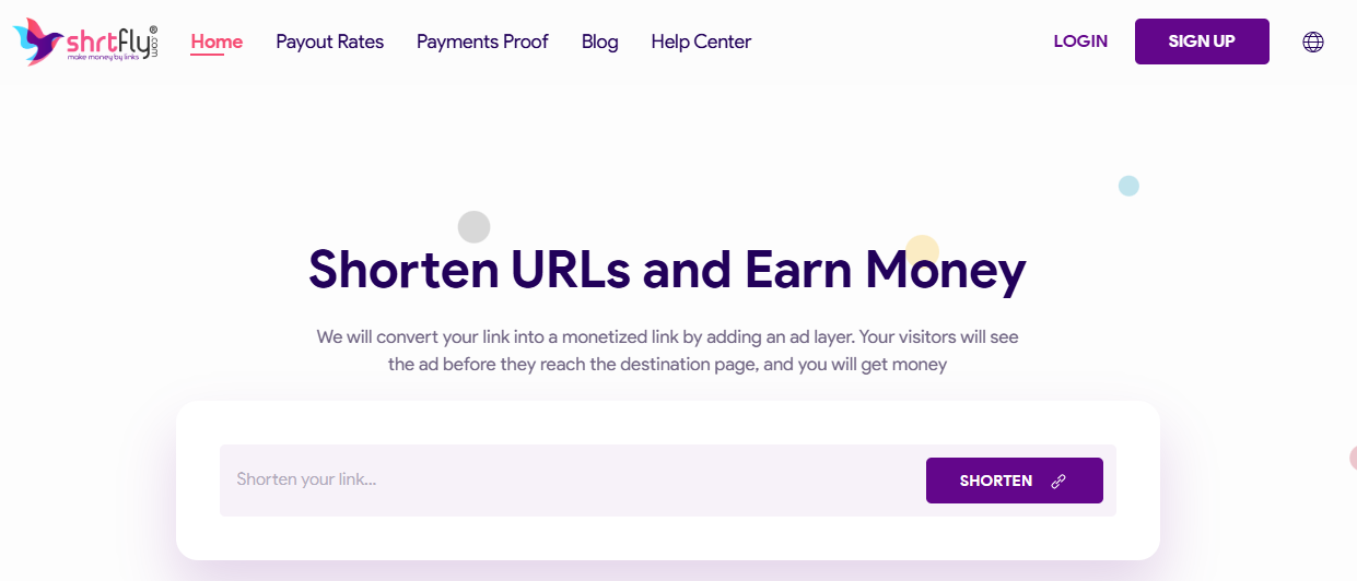 Make money online with Shrtfly