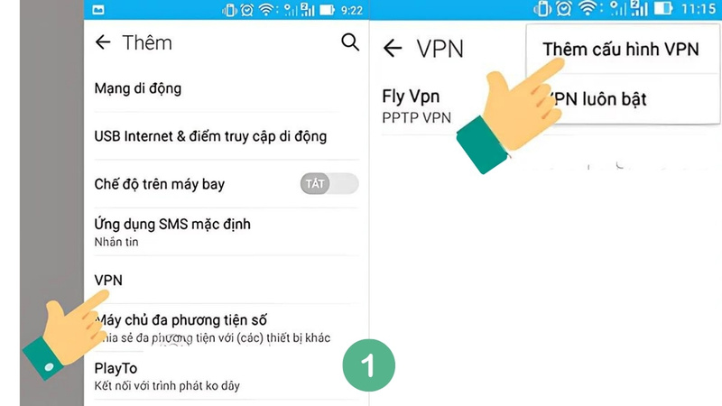 cài đặt vpn cho điện thoại android