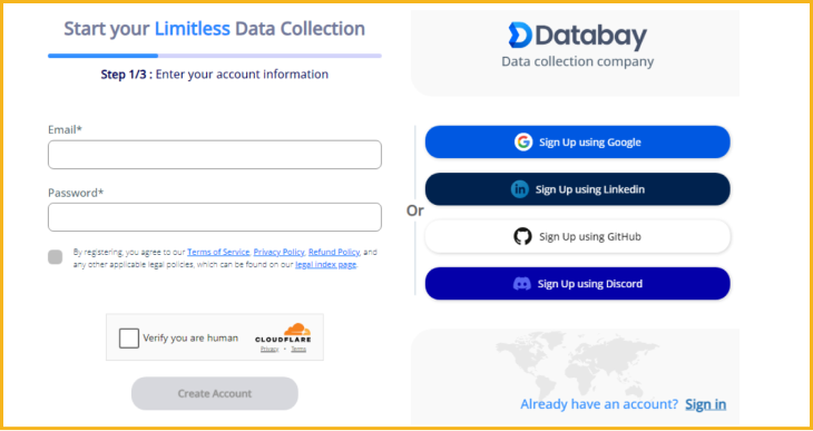 Đăng ký tài khoản Databay