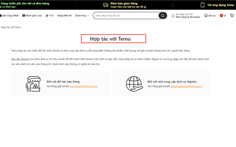 Cách đăng ký bán hàng trên Temu