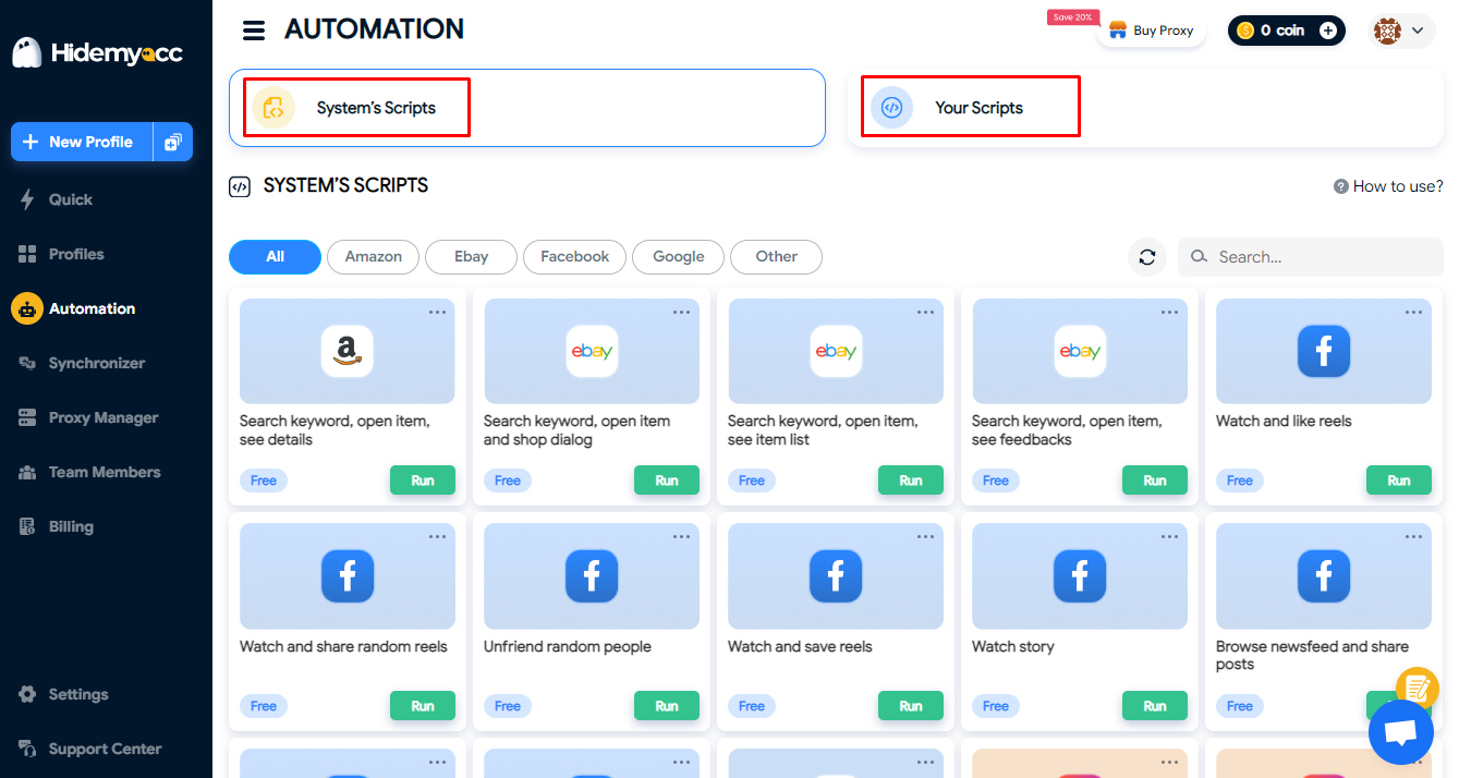 hidemyacc automation