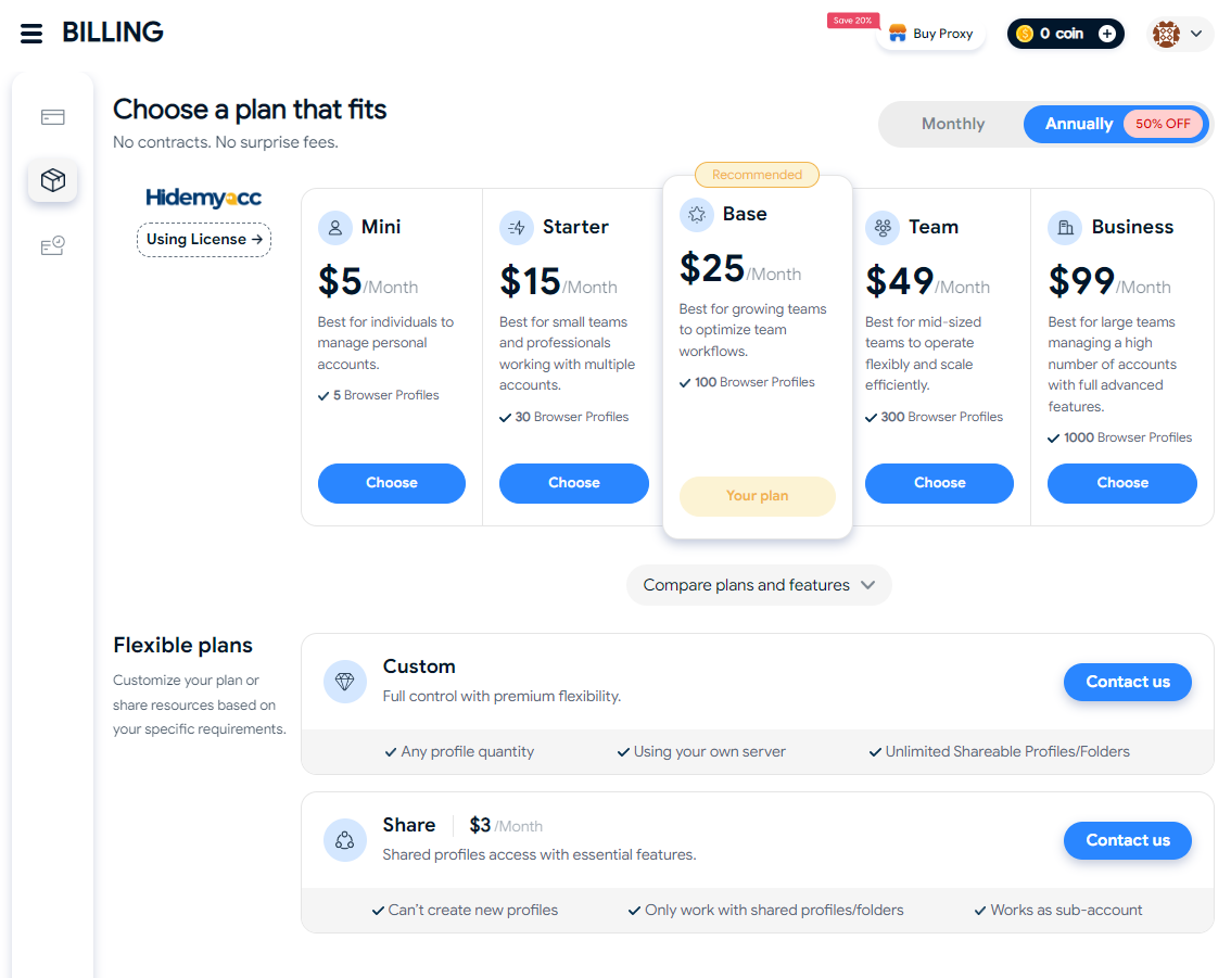 Hidemyacc Plan