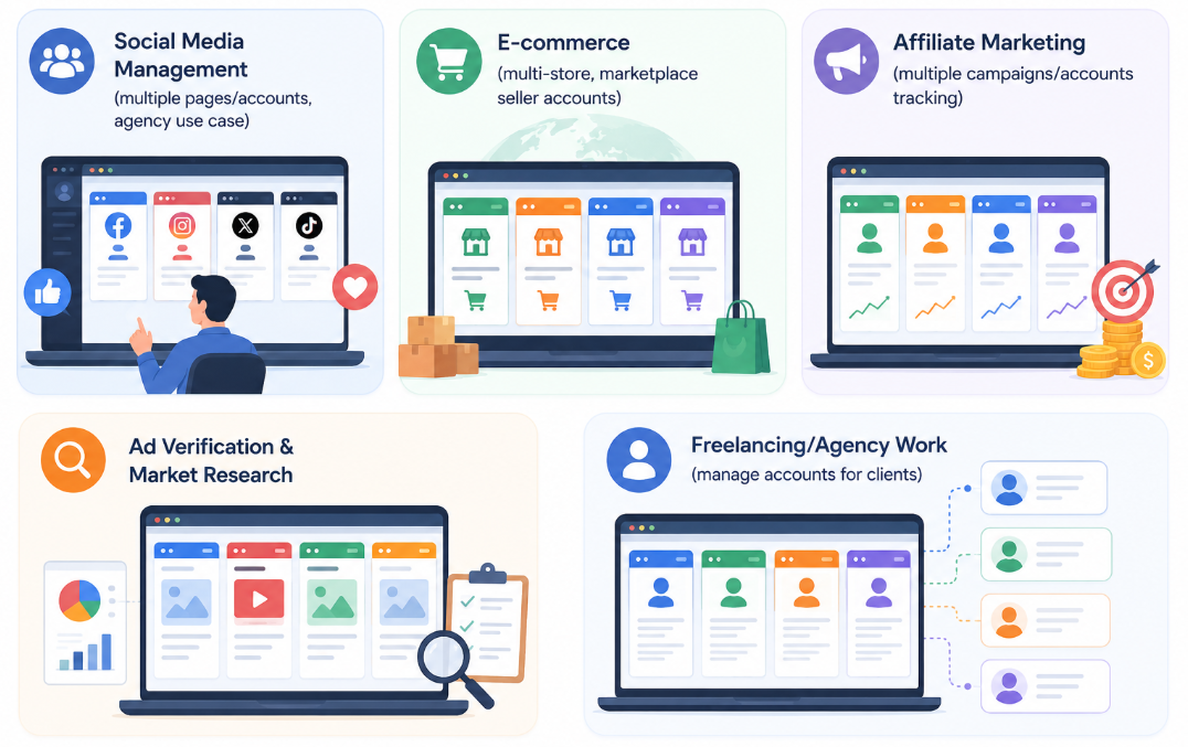 use cases of Multi-accounting browser