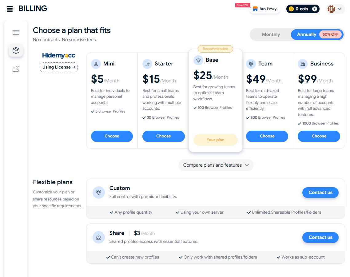 Hidemyacc Plan