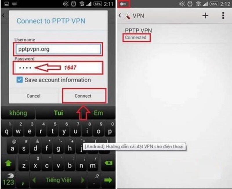 cài đặt vpn cho điện thoại android