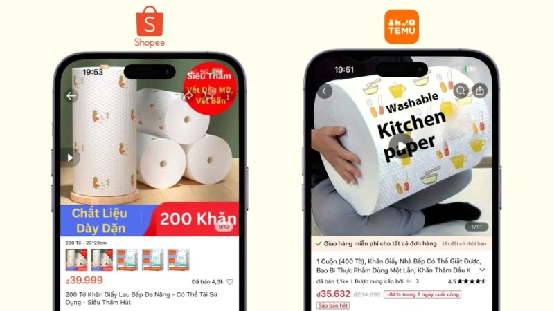 temu và shopee