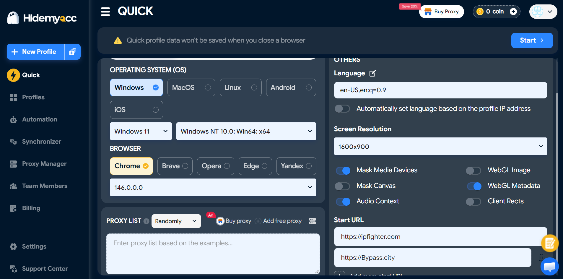Combining Hidemyacc with link bypass tools