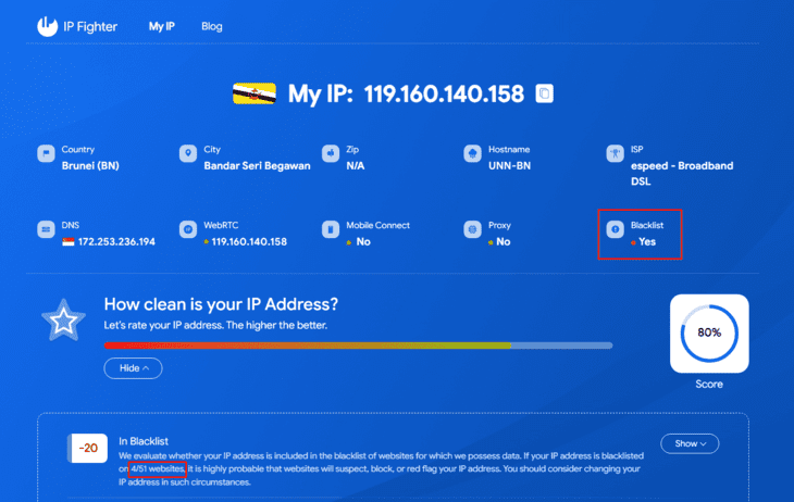 Check proxy trên IPFighter