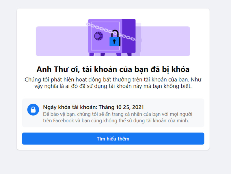 tài khoản facebook bị khóa tạm thời trong bao lâu