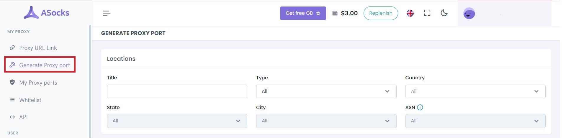 Tạo proxy port